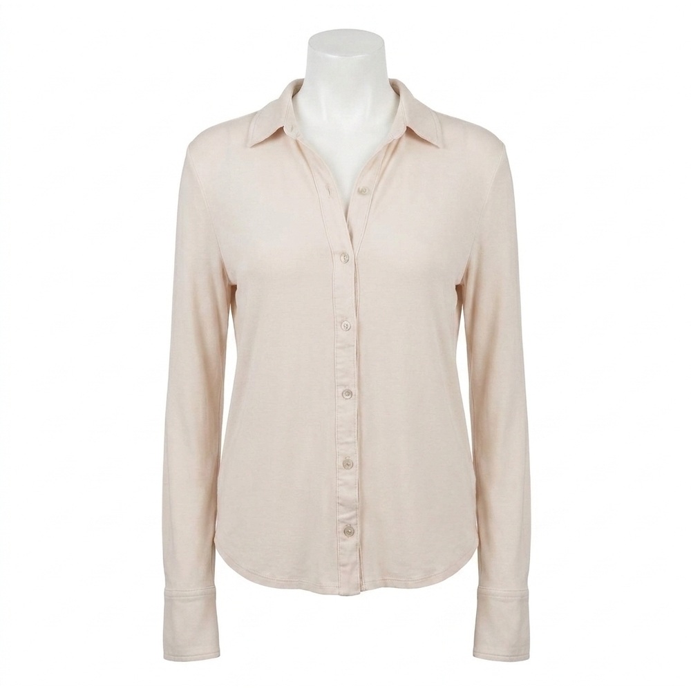 NEW BELLA DAHL mixed button down shirt in winter white